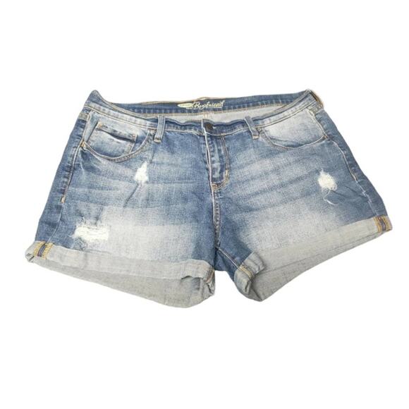 Old Navy Boyfriend Light Washed Cuffed Leg Blue Jean Shorts - Picture 6 of 6